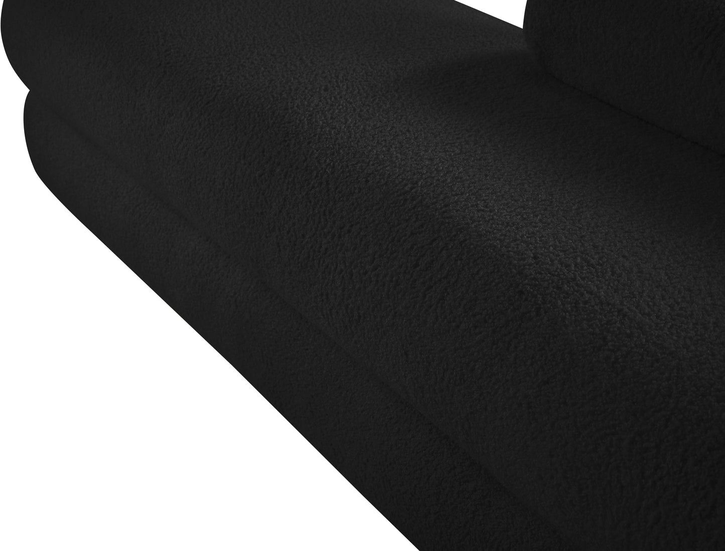 arlo black faux shearling teddy fabric bench