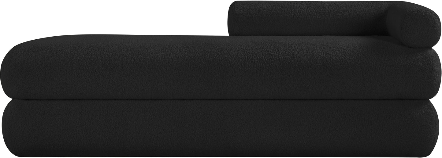 arlo black faux shearling teddy fabric bench