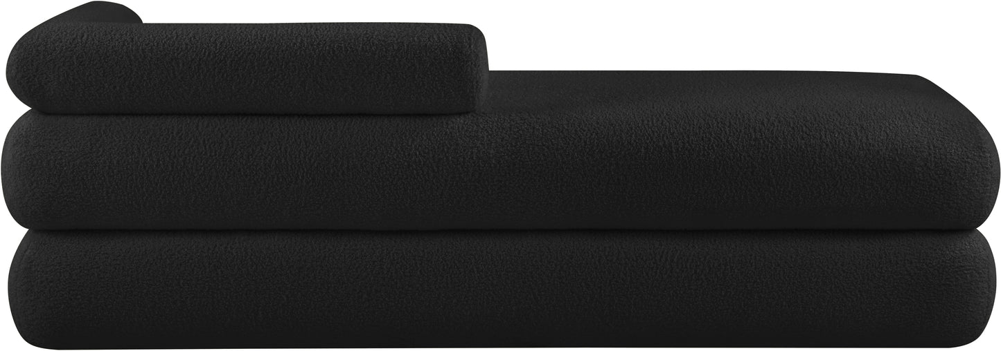 arlo black faux shearling teddy fabric bench