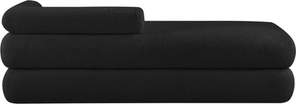 Arlo Black Faux Shearling Teddy Fabric Bench