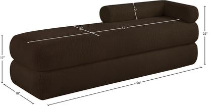 Arlo Brown Faux Shearling Teddy Fabric Bench