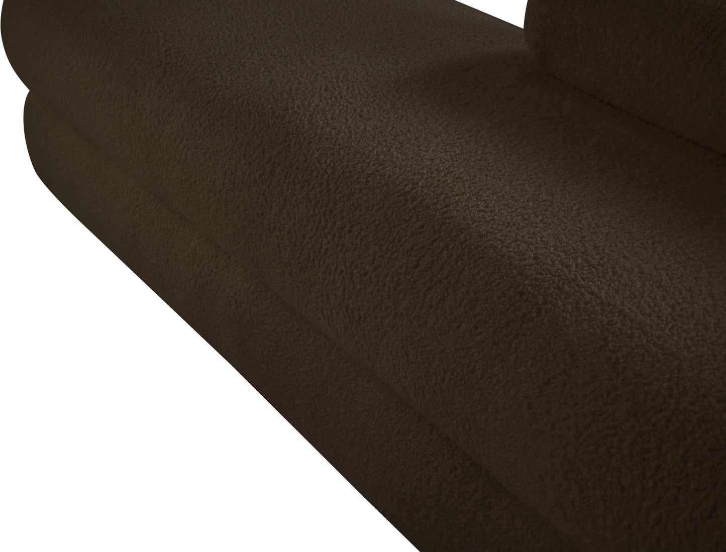 arlo brown faux shearling teddy fabric bench