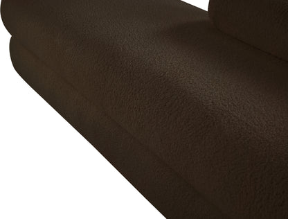 Arlo Brown Faux Shearling Teddy Fabric Bench