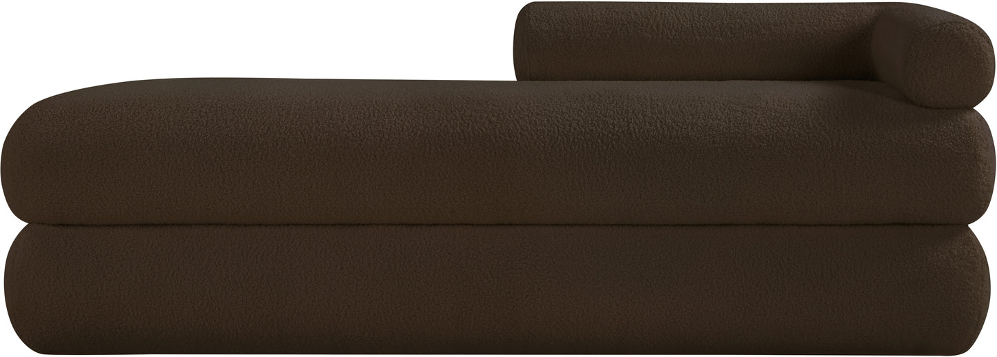 arlo brown faux shearling teddy fabric bench