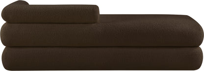 Arlo Brown Faux Shearling Teddy Fabric Bench