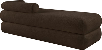 Arlo Brown Faux Shearling Teddy Fabric Bench