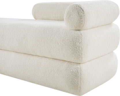 Arlo Cream Faux Shearling Teddy Fabric Bench