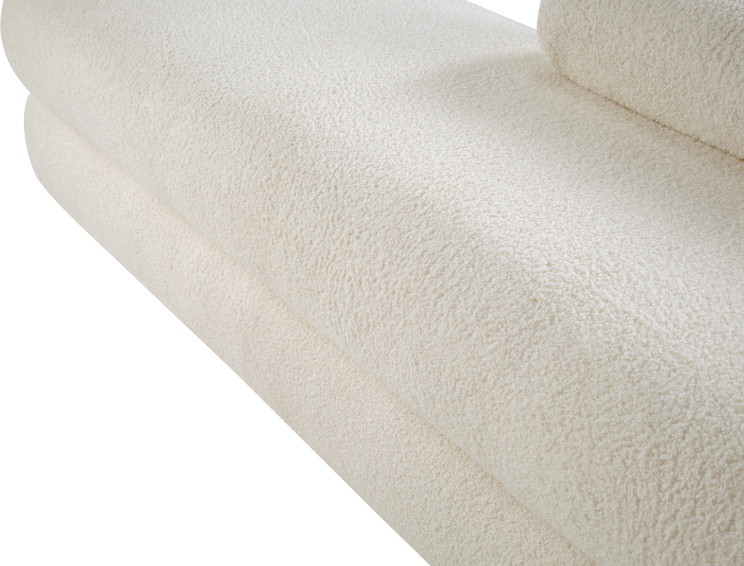 arlo cream faux shearling teddy fabric bench