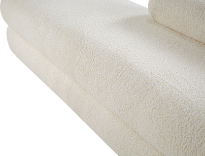 Arlo Cream Faux Shearling Teddy Fabric Bench