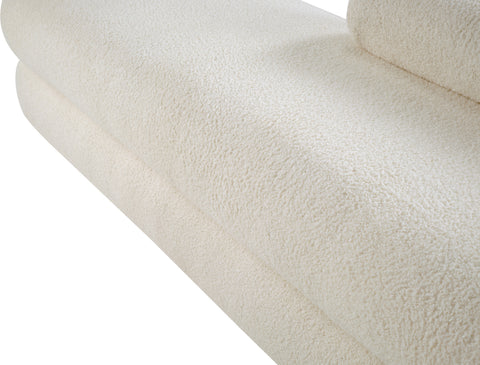 Arlo Cream Faux Shearling Teddy Fabric Bench