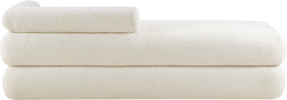 Arlo Cream Faux Shearling Teddy Fabric Bench