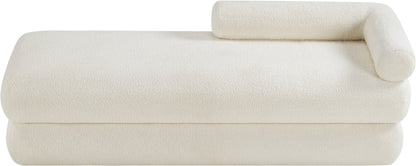 Arlo Cream Faux Shearling Teddy Fabric Bench