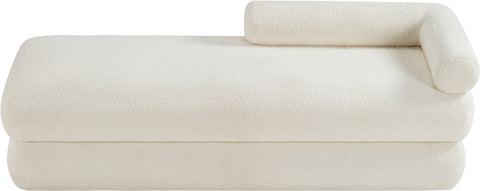 Arlo Cream Faux Shearling Teddy Fabric Bench