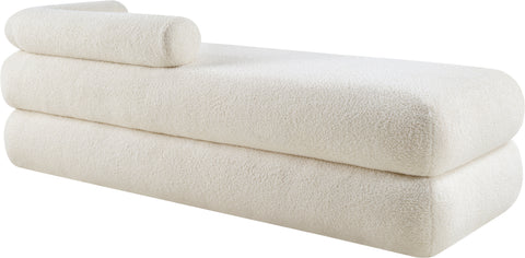 Arlo Cream Faux Shearling Teddy Fabric Bench