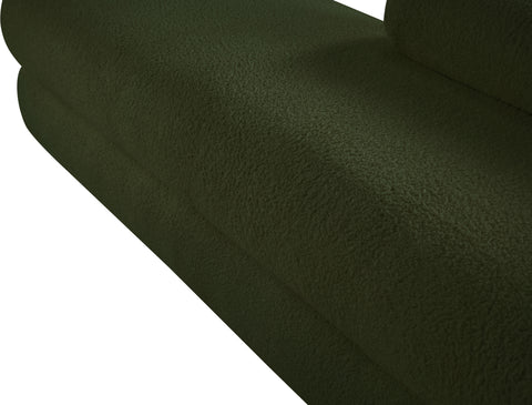 Arlo Green Faux Shearling Teddy Fabric Bench