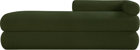 Arlo Green Faux Shearling Teddy Fabric Bench