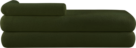 Arlo Green Faux Shearling Teddy Fabric Bench