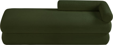 Arlo Green Faux Shearling Teddy Fabric Bench
