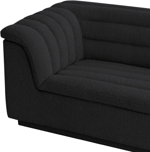 Faye Black Boucle Fabric Upholstered Chair, 1 Piece (Style 2)
