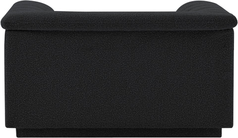 Faye Black Boucle Fabric Upholstered Chair, 1 Piece (Style 2)