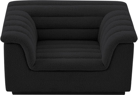 Faye Black Boucle Fabric Upholstered Chair, 1 Piece (Style 2)