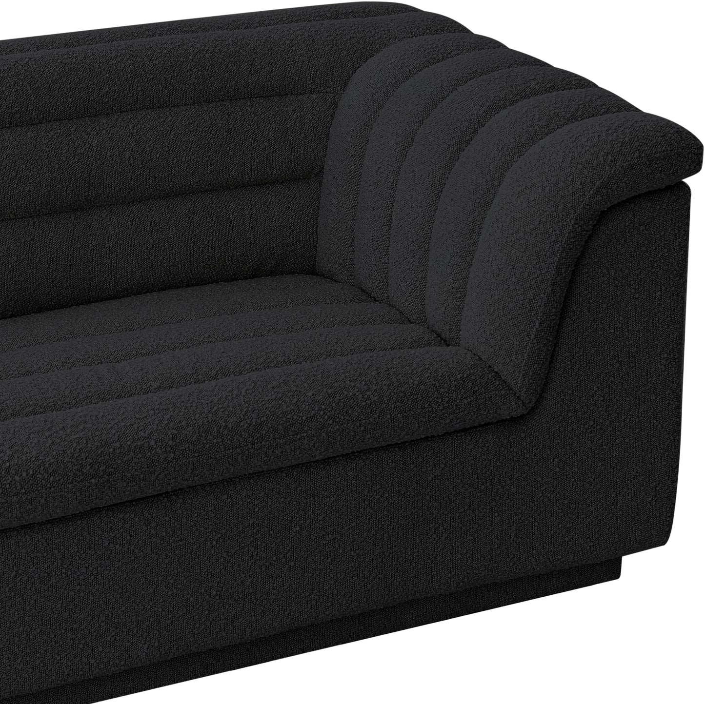 dillard black boucle fabric loveseat l