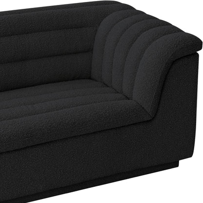 Dillard Black Boucle Fabric Loveseat L