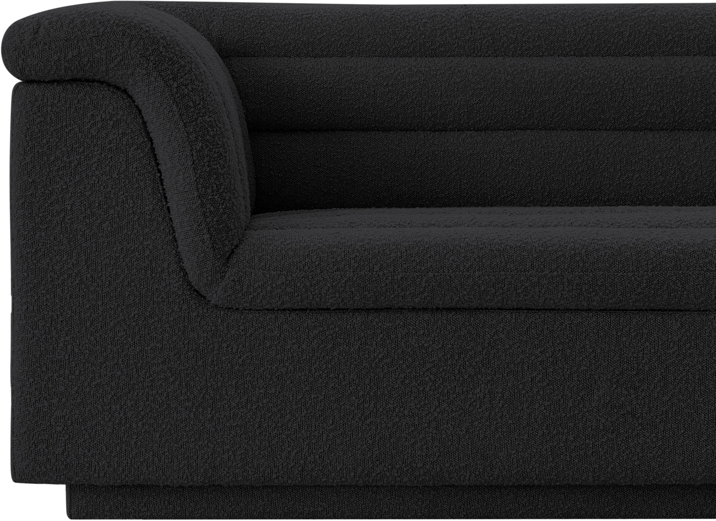 dillard black boucle fabric loveseat l