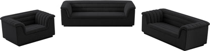 Dillard Black Boucle Fabric Loveseat L