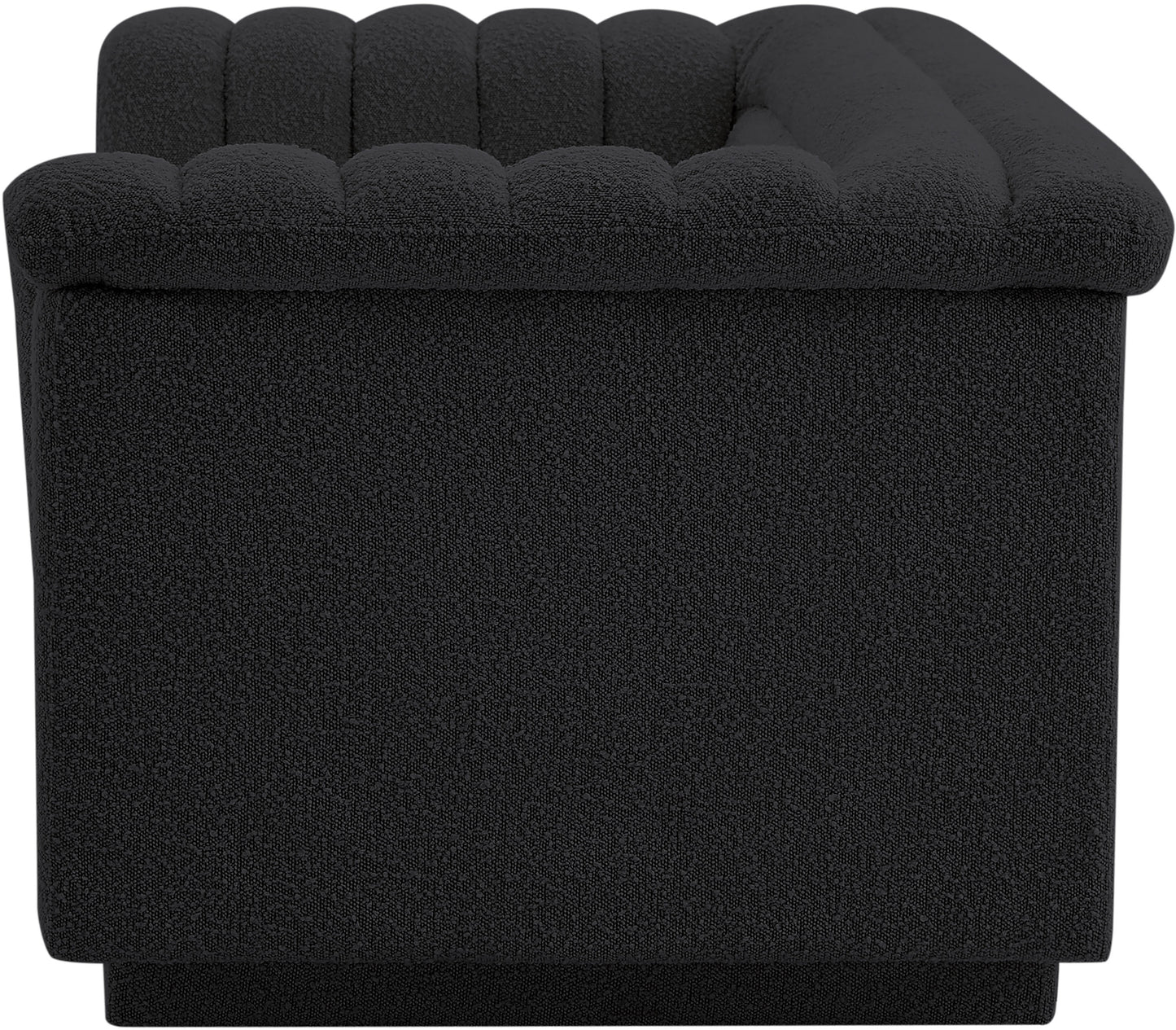 dillard black boucle fabric loveseat l