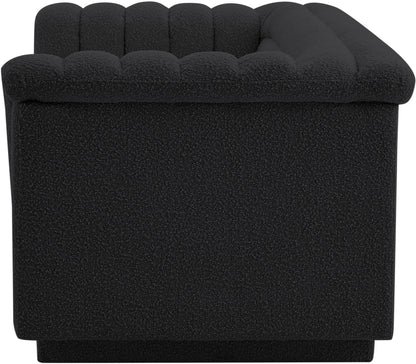 Dillard Black Boucle Fabric Loveseat L