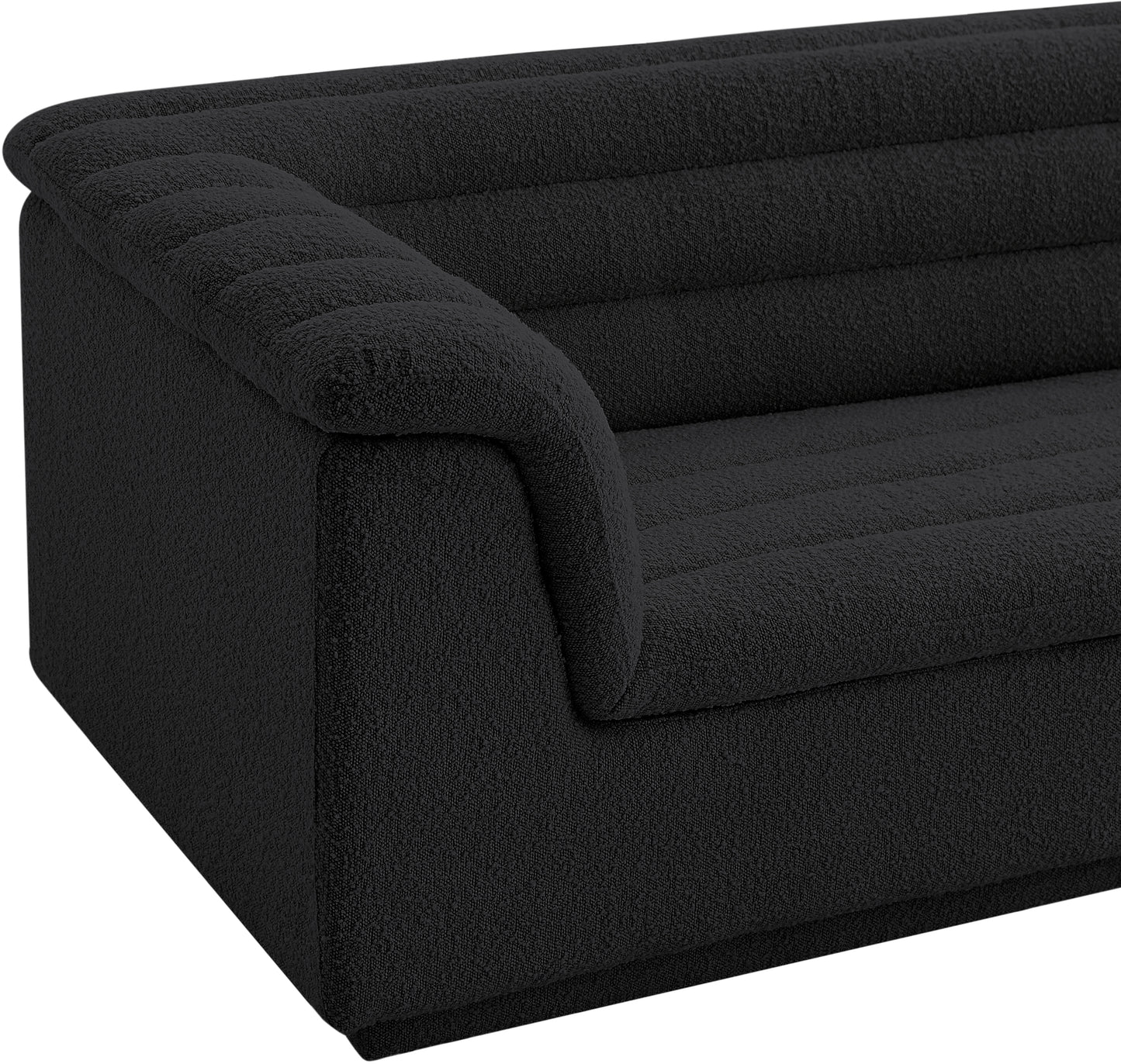 dillard black boucle fabric loveseat l