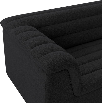 Dillard Black Boucle Fabric Loveseat L