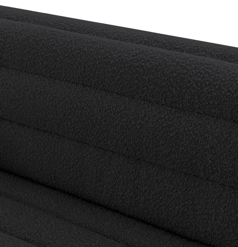 Faye 94" Black Boucle Fabric Upholstered Sofa, 1 Piece