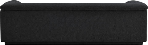 Faye 94" Black Boucle Fabric Upholstered Sofa, 1 Piece