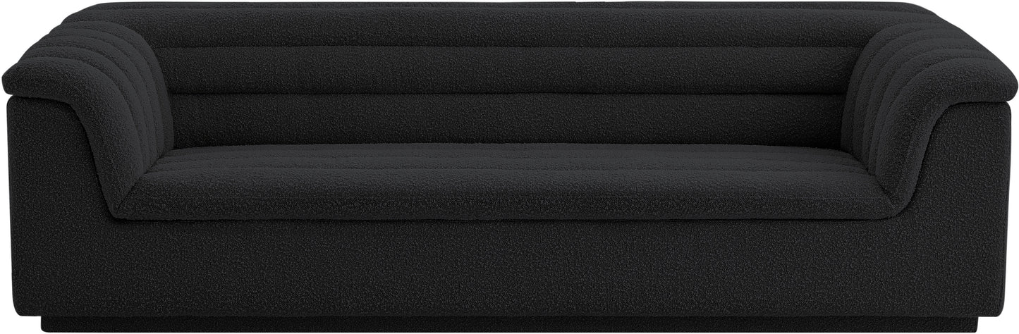 dillard black boucle fabric sofa s