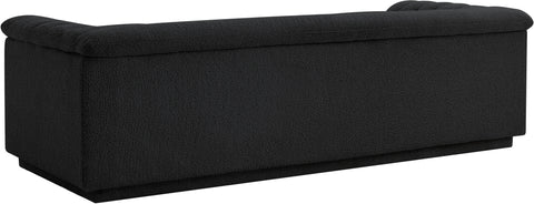 Faye 94" Black Boucle Fabric Upholstered Sofa, 1 Piece