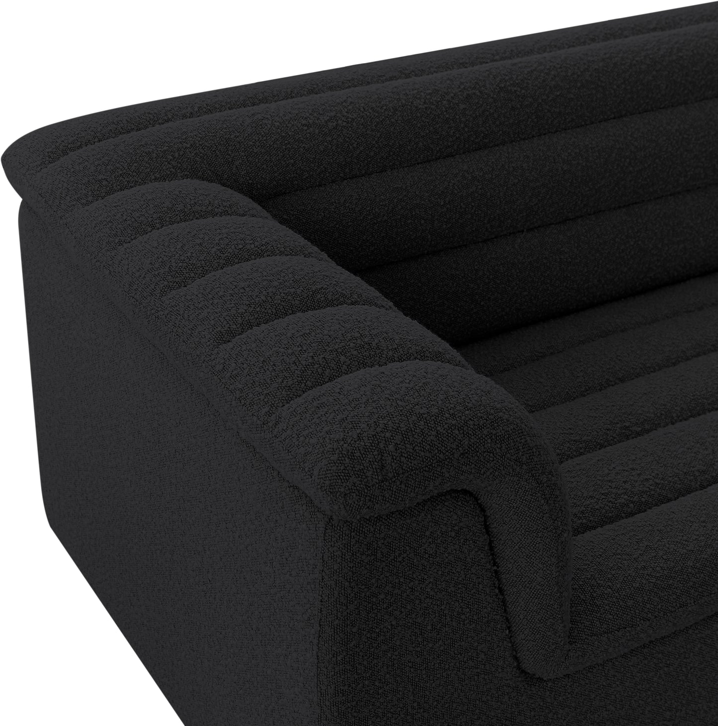 dillard black boucle fabric sofa s