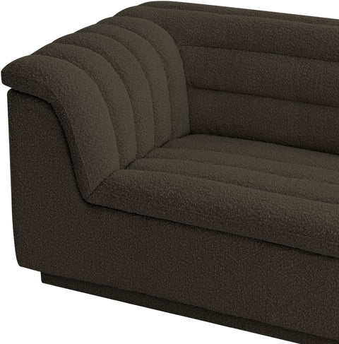 Faye Brown Boucle Fabric Upholstered Chair, 1 Piece (Style 2)