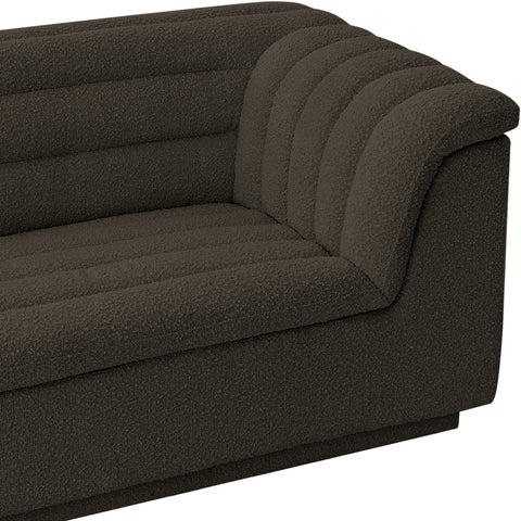 Faye Brown Boucle Fabric Upholstered Chair, 1 Piece (Style 2)