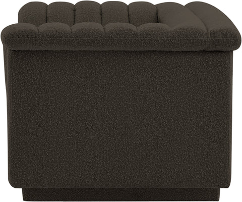Faye Brown Boucle Fabric Upholstered Chair, 1 Piece (Style 2)