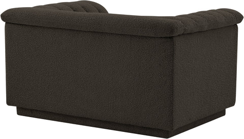 Faye Brown Boucle Fabric Upholstered Chair, 1 Piece (Style 2)
