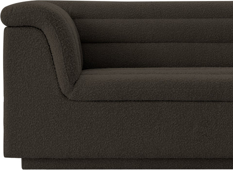 Faye Brown Boucle Fabric Upholstered Chair, 1 Piece (Style 2)