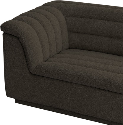 Dillard Brown Boucle Fabric Loveseat L