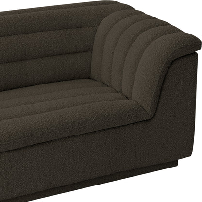 Dillard Brown Boucle Fabric Loveseat L