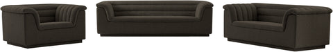 Faye 72" Brown Boucle Fabric Upholstered Loveseat, 1 Piece