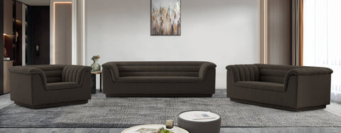 Faye 72" Brown Boucle Fabric Upholstered Loveseat, 1 Piece