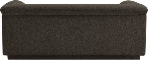 Faye 72" Brown Boucle Fabric Upholstered Loveseat, 1 Piece