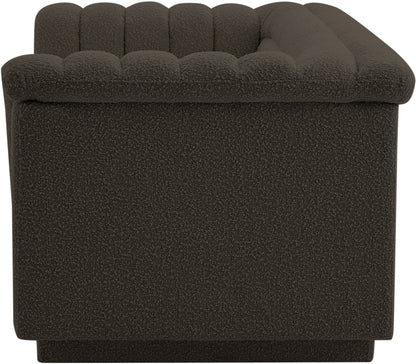 Dillard Brown Boucle Fabric Loveseat L