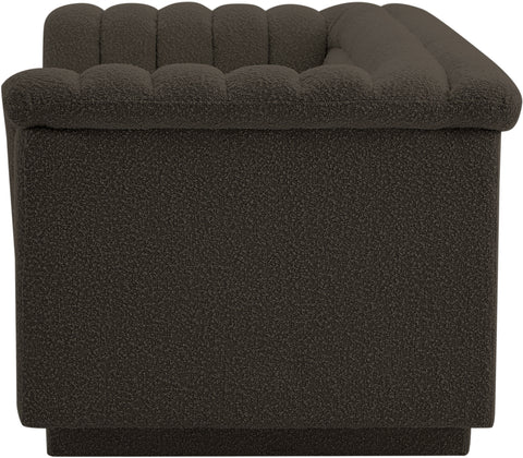 Faye 72" Brown Boucle Fabric Upholstered Loveseat, 1 Piece